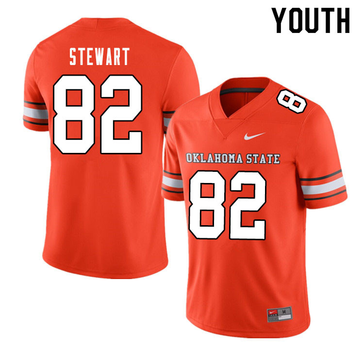 Youth #82 Quinton Stewart Oklahoma State Cowboys College Football Jerseys Sale-Alternate Orange - Click Image to Close